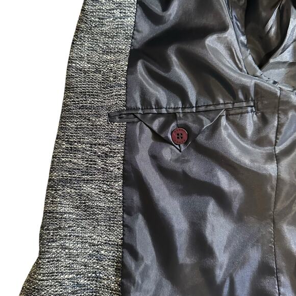 Redox Casual Mens 2 Button Textured Tweed Knit Blazer Gray Made in Korea Preppy - Picture 9 of 15